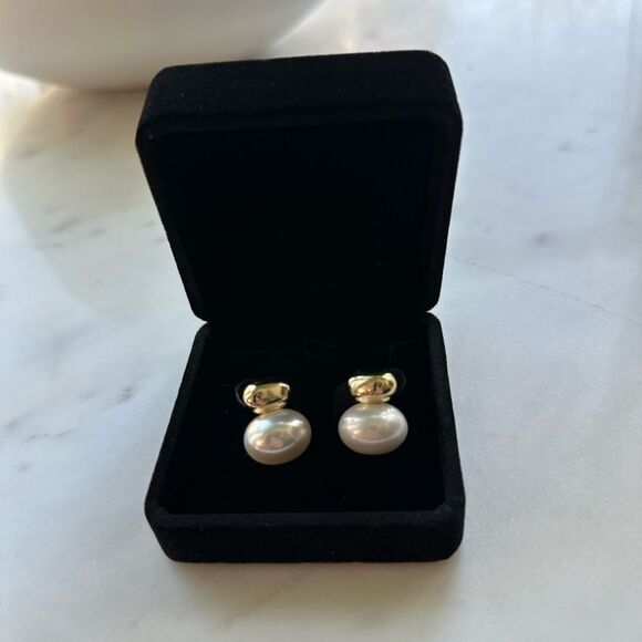 French Prive Gold & Pearl Earring‎ - Picture 2 of 3